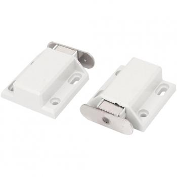 sourcingmap® Pestillo magnético con pulsador para abrir las puertas para armario muebles blanco 2pcs