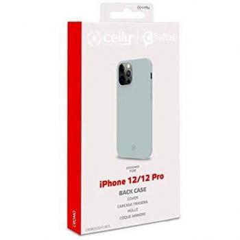 Celly Funda Azul para iPhone 12 / 12 Pro, Carcasa Protectora de Tacto Suave y Silicona TPU, Antideslizante Antigolpes y Antiarañazos