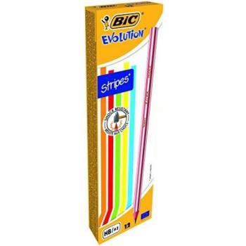 Lapices de grafito Bic Evolution Stripes HB unidad