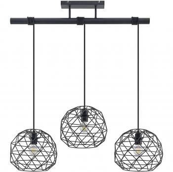 Lámpara colgante Lindby Paridimo de acero, 3 luces, moderna en negro, hecha de metal, para salón y comedor, con 3 llamas E27