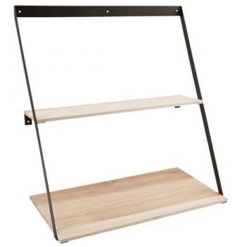 Estante Bern de Metal y Madera, Marrón, 21x50x52 cm