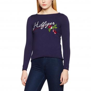 Tommy Hilfiger Jeanna Embroidered Swtr, Suéter para Mujer, Azul