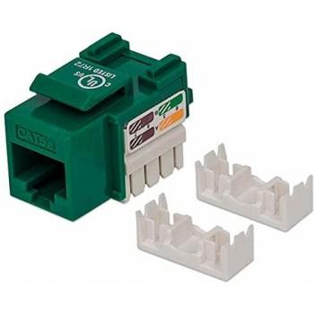 Intellinet Keystone Jack, Cat5e, UTP, Punch-down, Green