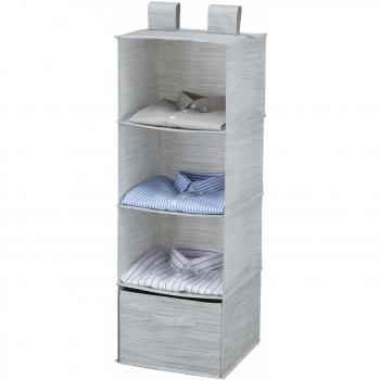 MaidMAX Organizador para Armario con Cajón, Estantería Colgante de Tela, Organizador Colgante de Ropa, Toallas, etc, Gris Claro