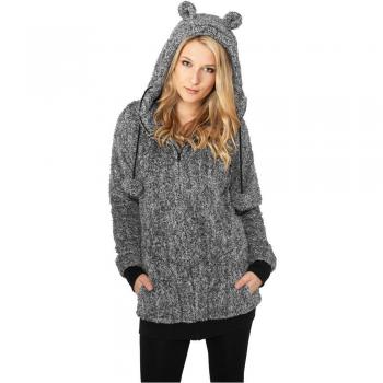 Urban Classics Women's Melange Teddy Zip Hoodie