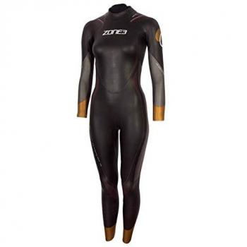 Traje de Neopreno para Mujer Zone3 Aspire Thermal 2022, características: neopreno térmico, diseño femenino, talla XS, colores negro, rojo y oro