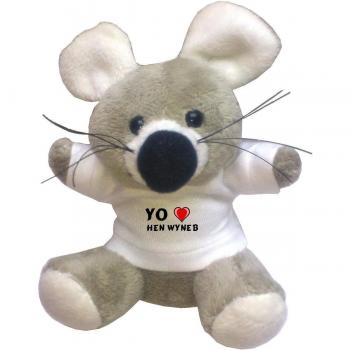Llavero de ratoncito de peluche con Amo Hen Wyneb en la camiseta