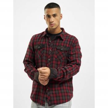 Brandit Camisa de Manga Larga Check Duncan Marrón-Rojo