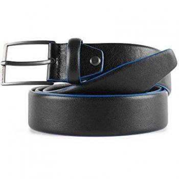 Piquadro Brown Leather Belt Blue Square Special for Men, Size: ONE SIZE