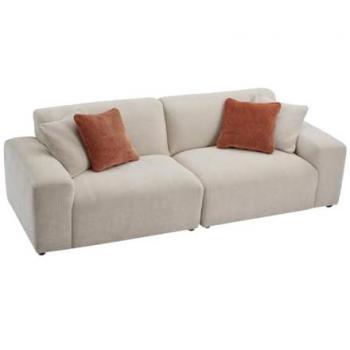Sofá de 3 plazas de pana color beige TIRONO de Maison Céphy