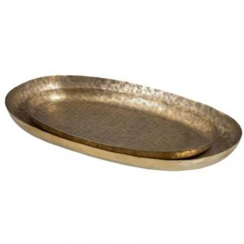 Bandeja de Aperitivos Dorado Aluminio 67 x 41 x 5 cm (2 Unidades)