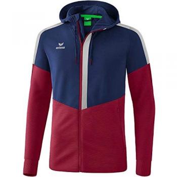 Erima Kids Hooded Training Jacket New Navy / Bordeaux / Silver Grey 152 cm Male