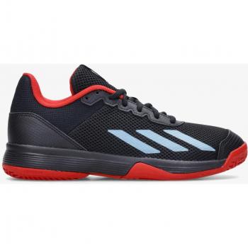 Zapatillas de tenis Adidas Courtflash K Negro Rojo Junior Hp9717