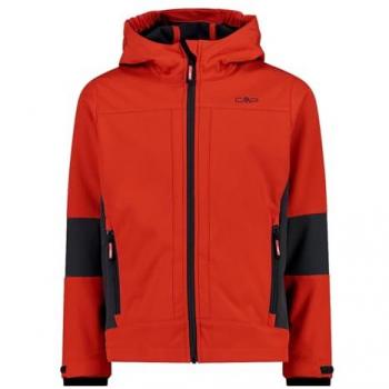CMP Chaqueta Softshell Infantil con Capucha Fija Llama-Antracita 116
