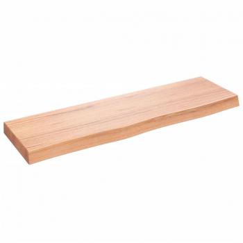 vidaXL Wall Shelf - Light Brown, 100x30x(2-6) cm, Treated Solid Wood Oak
