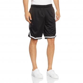 Urban Classics Stripes Mesh Shorts - Black/White, Athletic Mesh Fabric, Striped Design, Comfortable Fit, Casual Style, Breathable Material