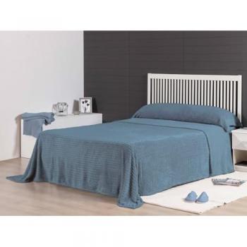 Juego de Sábanas Térmicas Coralina Jacquard Azul Suaves y Cálidas para Noches de Invierno con Efecto Masaje (Cama 180 cm)