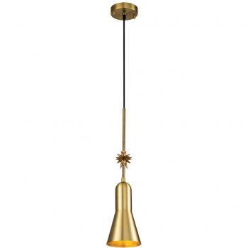 Lámpara colgante Etoile de Elstead, 1 luz, diámetro 13,3 cm, acabado en latón antiguo y pan de oro