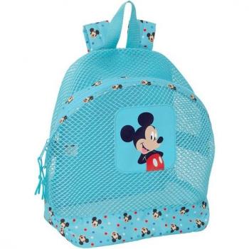 Mochila Escolar Safta Anti-Arena Mickey - Diseño Ergonómico - 30,5x24x18CM - Amplio Espacio de Almacenamiento - Bolsillos Multifuncionales - Licencia Oficial