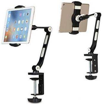 Soporte para Tableta Ajustable, Soporte de Escritorio con Brazo Giratorio de 360 ​​Grados, Soporte para Teléfono con Abrazadera en C para Escritorio para Dispositivos de 4.7-11 Pulgadas YF208B z
