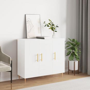 Aparador de madera de ingeniería 90x34x80 cm, mueble de almacenaje de salón, armarios con puertas, cajón de madera, buffet para salón moderno, armario auxiliar, armario de almacenamiento en color blanco