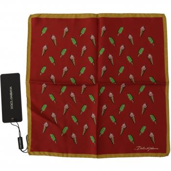 Dolce & Gabbana Multicolor Printed Square Men's Handkerchief Scarf