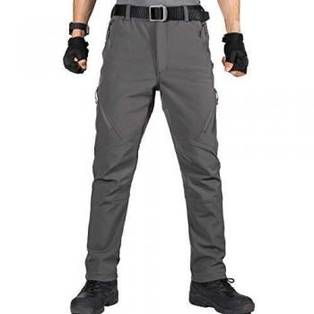 FREE SOLDIER - Pantalones Softshell para Hombre, Impermeables y Cortavientos, para Escalada y Senderismo, con Forro 32 Gris