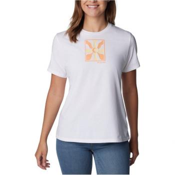 Camiseta de mujer Columbia Sun Trek™ SS Graphic blanca para montaña, manga corta, talla M