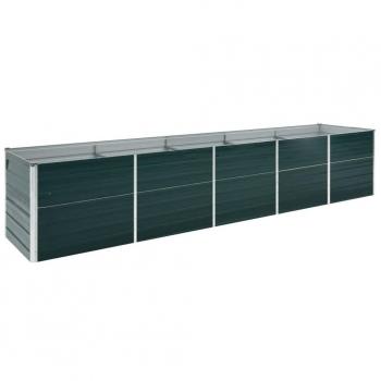 vidaXL Garden Raised Bed Galvanised Steel 400x80x77 cm Green