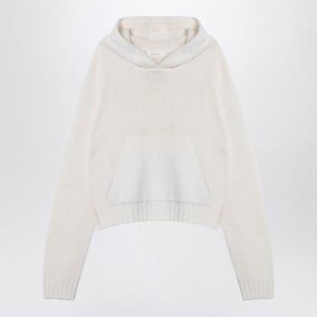 Palm Angels Women's Knitted Hoodie in Panna | Size Medium | PWHU012F24KNI001 Color 0161