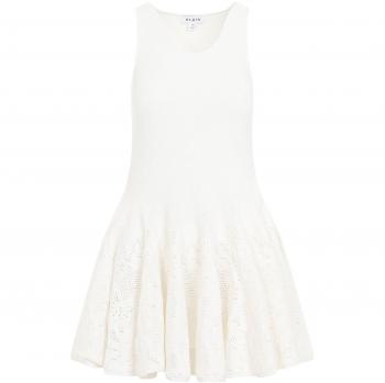 Alaia Women's Cotton Lace Skater Dress in White | Size 40 | AA9R24786M889