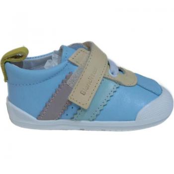 Zapatillas Deportivas Críos Blanditos IRIS Celeste y Azul para Niño, con diseño cómodo y flexible, suela antideslizante, material transpirable y cierre de velcro