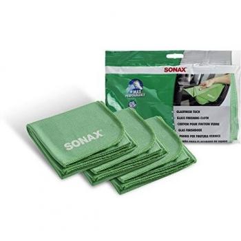 SONAX 04509410 Paño de acabado para parabrisas proporciona una limpieza sin estrías