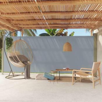 Toldo lateral retráctil para patio gris 220x500 cm