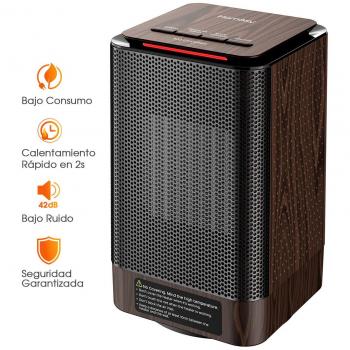 Homasy Calefactor Electrico Bajo Consumo, Calefactor Ceramico PTC 950W de Aire Caliente Ajustable, Bajo Ruido de 42dB, Oscilación Automática y Múltiples Protecciones para Baño, Oficina y Hogar
