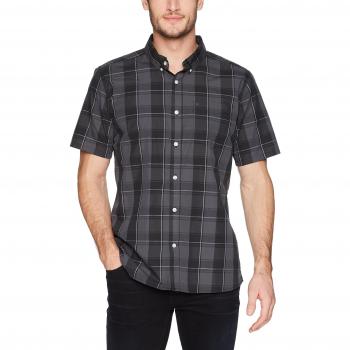Hurley Hombre - Manga Corta Camisa de Botones - Negro - Small