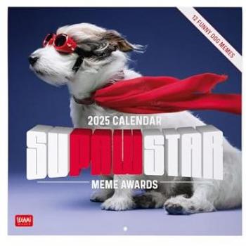 Calendario de Pared 2025 Supawstar Legami Multilingüe - Calendario grande 30 x 29 cm, 12 meses, planificador anual, espacio para notas, en 6 idiomas, incluye signos del zodiaco