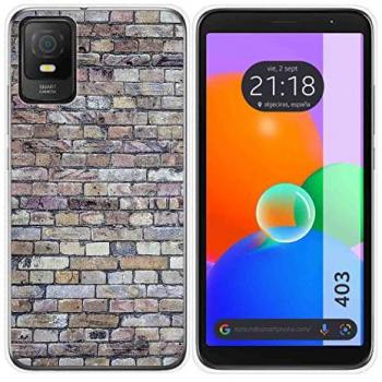 Funda Silicona Gel TPU Personalizada para TCL 403 Diseño Ladrillo 02