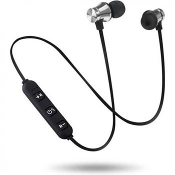 Auriculares Bluetooth Deportivos Inalámbricos Magnéticos con Banda para el Cuello y Micrófono, Estéreo de Metal para Todos los Teléfonos