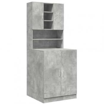 Muebles para lavadora 2 pzas madera de ingeniería gris hormigón