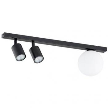 Lámpara de Techo Baster EPIKASA, Acero con recubrimiento en polvo y Vidrio, Color Negro y Blanco, Dimensiones 60x17x14 cm