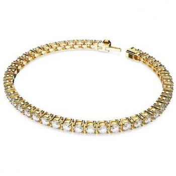 Swarovski Matrix Gold-Tone White Crystal Tennis Bracelet - Size One Size