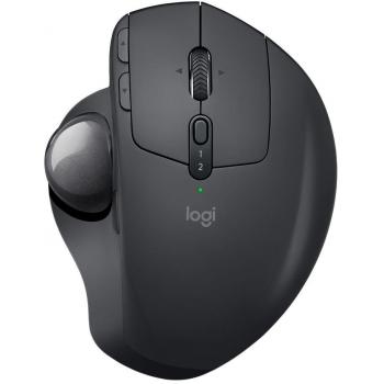 Logitech MX Ergo Trackball, Ratón Inalámbrico Ergonómico, Bluetooth/2.4 GHz con Receptor Unifying USB, Ángulo del Trackball Ajustable, Rueda de Precisión Inclinable, Carga USB-C, PC/Mac/iPad OS, Gris