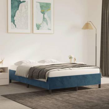 Cama solar sin colchón de terciopelo azul oscuro 140x200 cm Vidaxl Azul