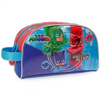 PJ Masks Ready For Action Neceser Dos Compartimentos Adaptable Multicolor 26x16x12 cms Microfibra con frontal en PVC