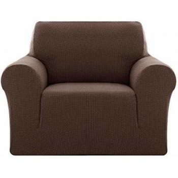 Deconovo Cubre de Sillón Funda para Sofá 1 Plaza Protector Elástica Chocolate