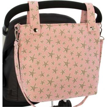 Bolso talega para silla de paseo Rosy Fuentes - Bolso práctico y funcional, diseñado específicamente para sillas de paseo, fabricado en materiales resistentes y duraderos, con múltiples compartimentos para organizar objetos personales y accesorios del