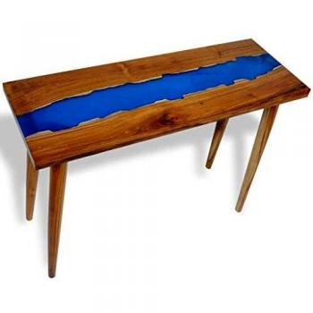 vidaXL Mesa Consola Resina Teca 100x35x75 cm Mesita Mesilla Mueble Auxiliar