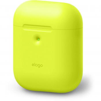 Elago a2 funda de silicona 2019 neon collection compatible con audifonos airpods 2 inalambricos led frontal visiblesoporta carga inalambrica proteccion adicional sin mosqueton neon amarillo