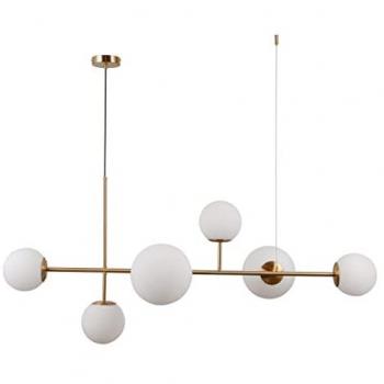 Lámpara de Techo Colgante Moderna Vailante con Barra de 6 Luces E27+E14